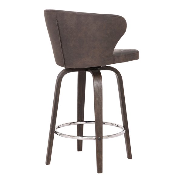 Armen Living Mynette Mid-Century Swivel Counter Stool - Brown