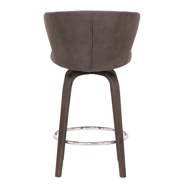 Armen Living Mynette Mid-Century Swivel Counter Stool - Brown