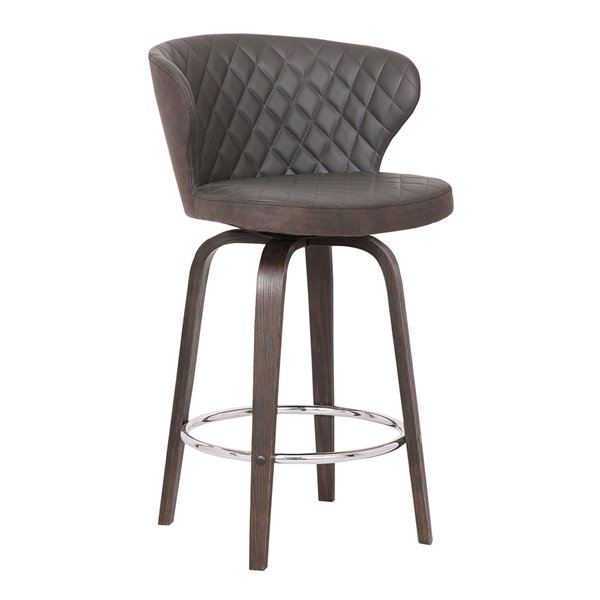 Armen Living Mynette Mid-Century Swivel Counter Stool - Brown