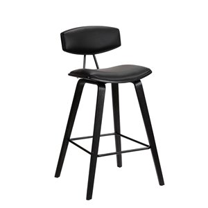 Armen Living Fox Mid-Century Counter Stool - Black