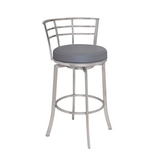 Armen Living Viper Modern Swivel Bar Stool - Grey