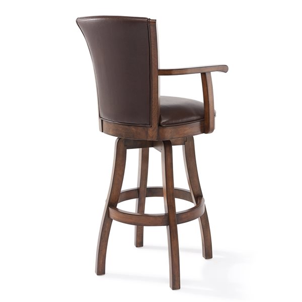 Armen Living Raleigh Arm Mid-Century Swivel Bar Stool - Brown/Tan