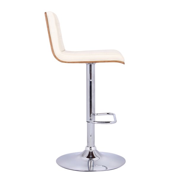 Armen Living Aubrey Mid-Century Adjustable Height Bar Stool - Cream
