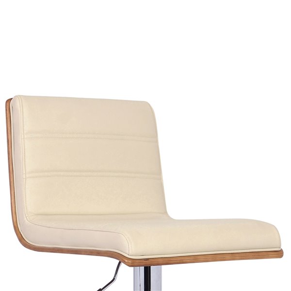 Armen Living Aubrey Mid-Century Adjustable Height Bar Stool - Cream