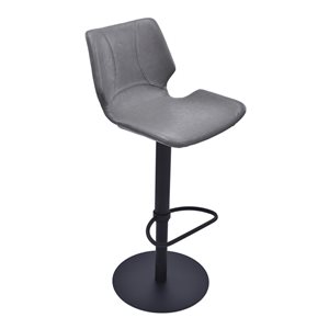 Armen Living Zuma Mid-Century Adjustable Height and Swivel Bar Stool - Grey
