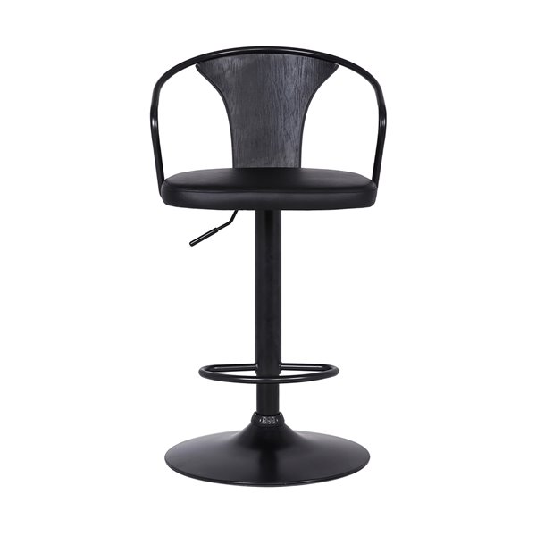 Armen Living Eagle Modern Adjustable Height and Swivel Bar Stool - Black