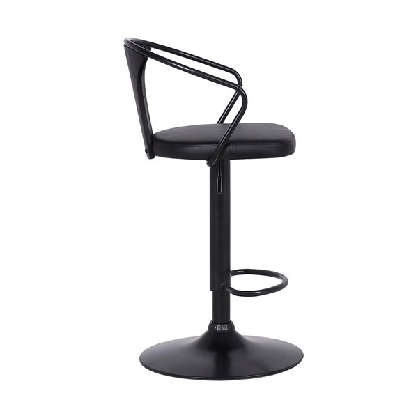 Armen Living Eagle Modern Adjustable Height and Swivel Bar Stool - Black