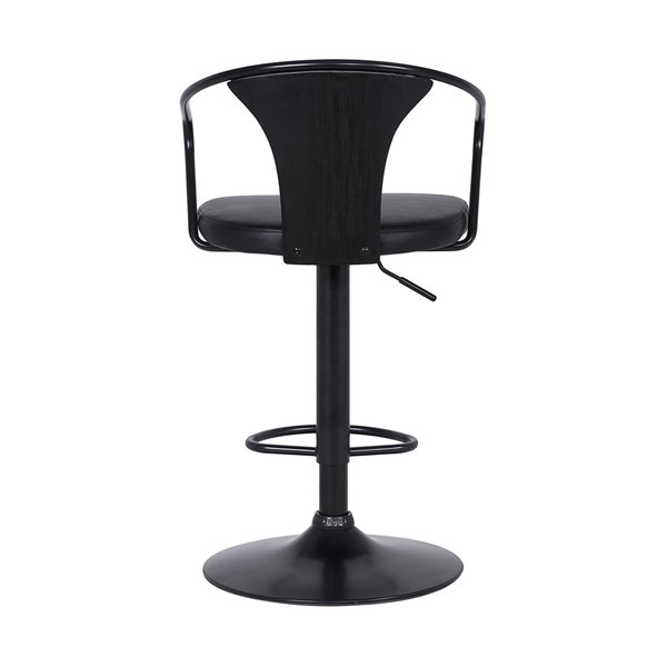 Armen Living Eagle Modern Adjustable Height and Swivel Bar Stool - Black