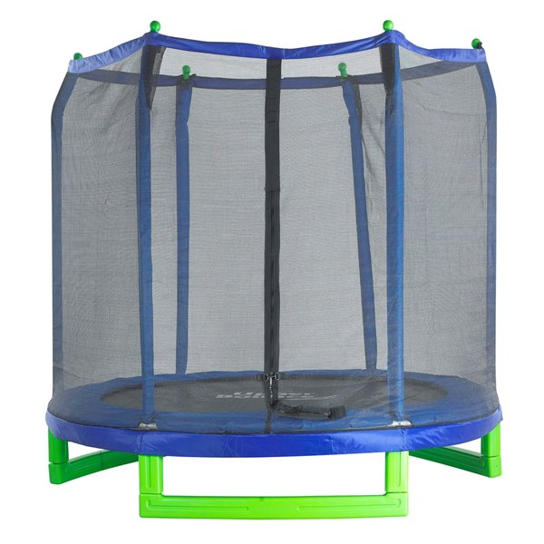 Upper Bounce Indoor/Outdoor Classic Trampoline with Enclosure Set – Round –  7-ft - Blue UBSF01-7