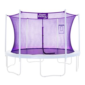 Upper Bounce Trampoline Safety Enclosure Replacement Net - 12-ft - Inside Model - For 4 Poles/2 Arches - Tech Pocket - Purple