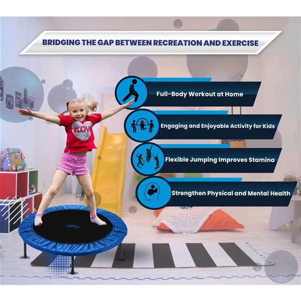 Mini Trampoline Pliant 40″ Profun – Rebondisseur Cardio Fitness Intérieur/extérieur, Charge Max 300 Lb (Vert)