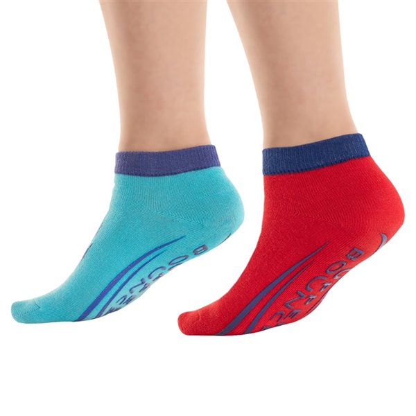 Upper Bounce Trampoline Cotton Socks for Kids - Age 3 to 6 - Red and Blue  UB-TS-RB36