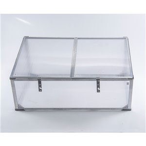 Ogrow Easy-To-Assemble Aluminum Cold Frame Greenhouse - 3.25-ft x 2-ft - Clear