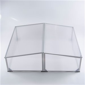 Ogrow Easy-To-Assemble Aluminum Cold Frame Greenhouse - 3.25-ft x 3.25-ft - Clear