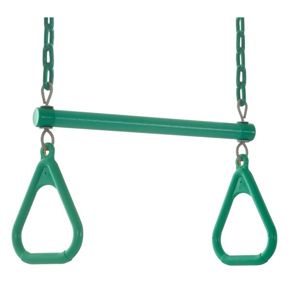 Swingan Trapeze Swing Bar - Vinyl Coated Chain - Green