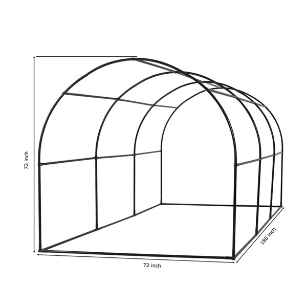 Ogrow Two-Door Walk-In Steel Frame Tunnel Greenhouse - with