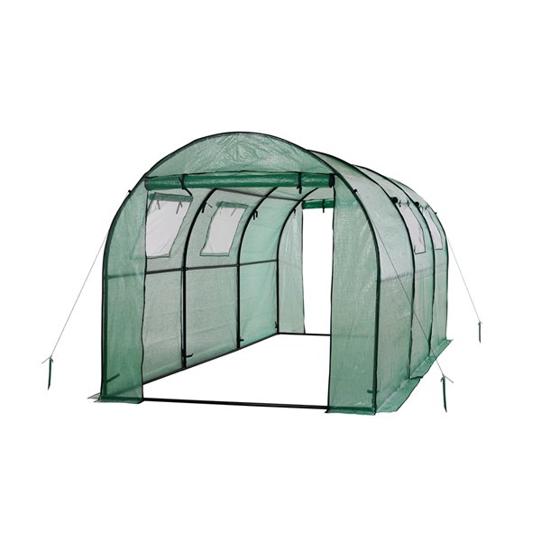 Ogrow Two-Door Walk-In Steel Frame Tunnel Greenhouse - with