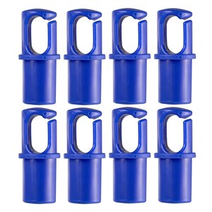 Upper Bounce Trampoline Pole Cap Enclosure Net Hook - Blue - C-Shaped - Set of 8