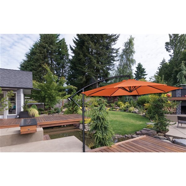 Parasol en porte-à-faux Henryka, 10 pi, orange