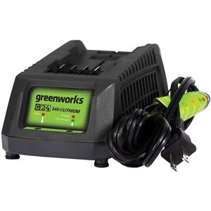 Chargeur rapide de batterie au lithium-ion Greenworks, 24 volts