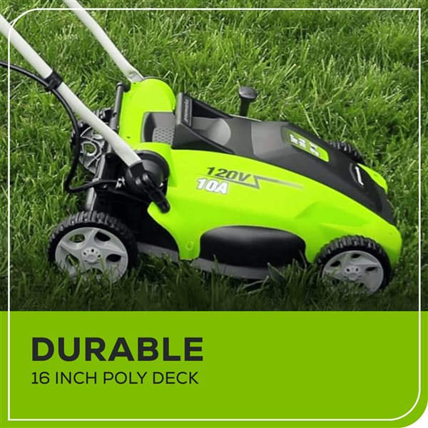 Greenworks 10 Amp Corded 16-Inch Corded Lawn Mower 25142CA | RONA