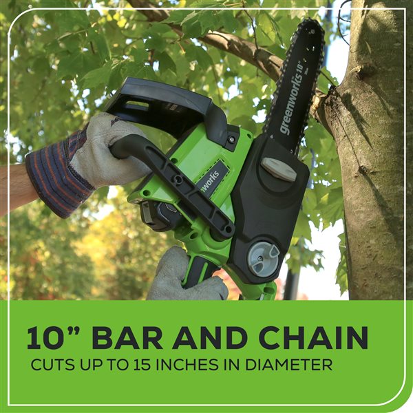 Greenworks Pro Cordless Chainsaw - 24-Volt - 10-in Bar Length - Tool Only