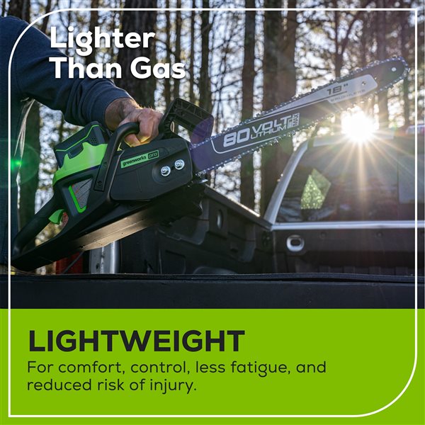 Greenworks Pro Cordless Chainsaw - 80-Volt - 18-in Bar Length - 1-Battery/Charger