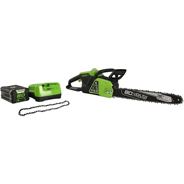 Greenworks Pro Cordless Chainsaw - 80-Volt - 18-in Bar Length - 1-Battery/Charger