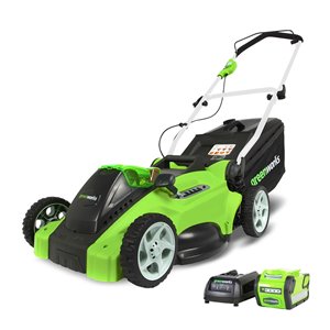 Greenworks Cordless Push Lawn Mower - 40-Volt - 16-in - 1 Lithium-Ion Battery