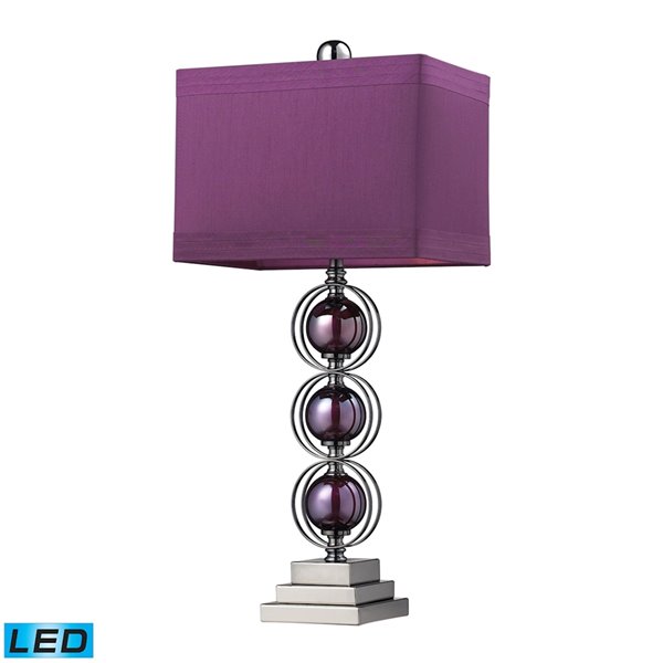 ELK Home Alva Contemporary LED Table Lamp - Black Nickel/Purple