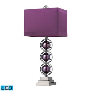 ELK Home Alva Contemporary LED Table Lamp - Black Nickel/Purple