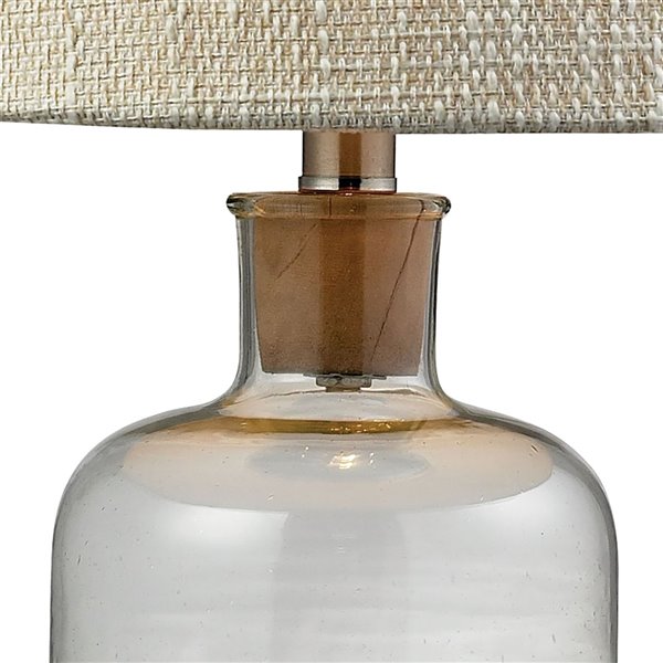 Elk Home Clear Glass Bottle Table Lamp, Fillable Glass Jar Table Lamp