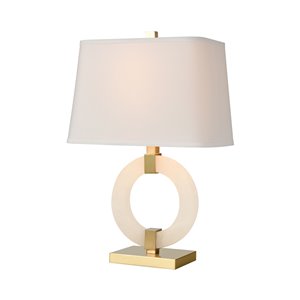 Elk Home Envrion Table Lamp with Linen Shade - Honey Brass/White