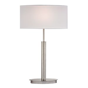 ELK Home Port Elizabeth Table Lamp with Shade - Nickel/White