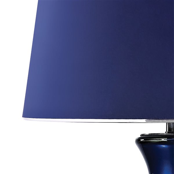ELK Home Glass Table Lamp with Shade - Navy Blue/Chrome