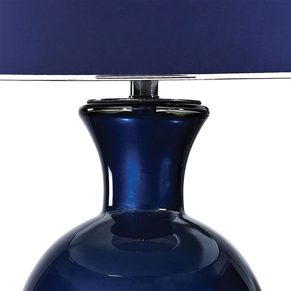 ELK Home Glass Table Lamp with Shade - Navy Blue/Chrome