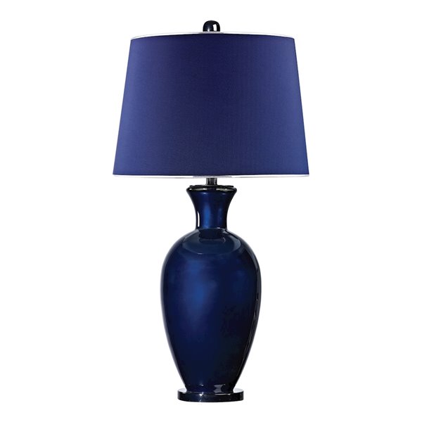 ELK Home Glass Table Lamp with Shade - Navy Blue/Chrome