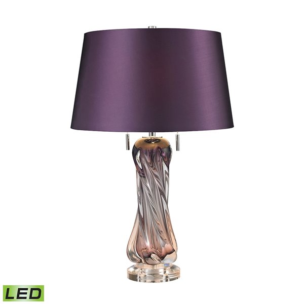 ELK Home Vergato Free Blown Glass 2-Light LED Table Lamp - Purple