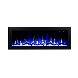 Flamehaus Electric Fireplace Insert - LED Lights - 50-in - Black