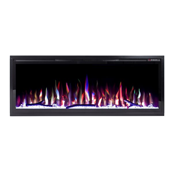 Flamehaus Electric Fireplace Insert with LED Lights - 50-in - Black
