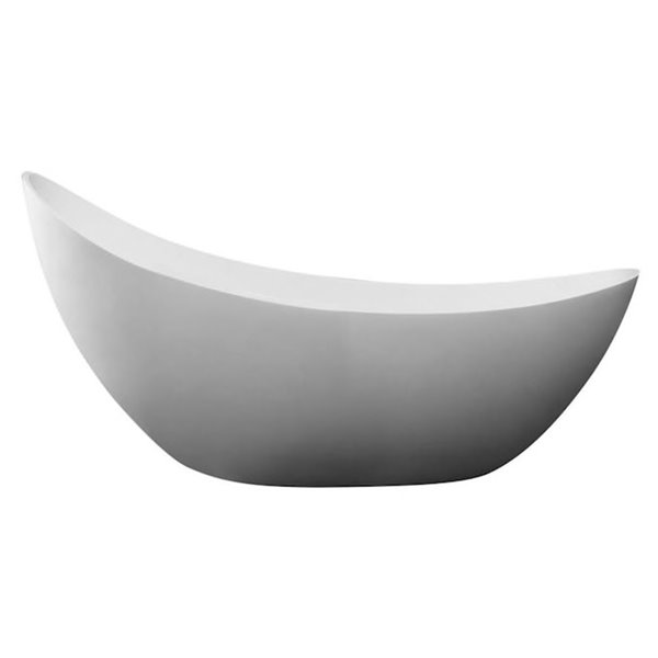 Bouticcelli Corian Stone Bathtub - 73-in x 30-in - White