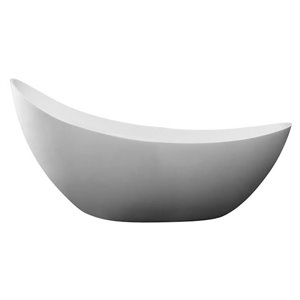 Bouticcelli Corian Stone Bathtub - 73-in x 30-in - White
