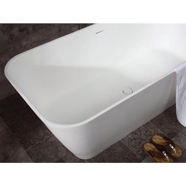 Bouticcelli Corian Stone Bathtub - 74-in x 34-in - White