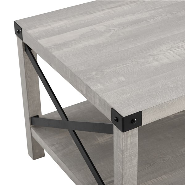 Walker Edison Modern Farmhouse Coffee Table - Stone Grey