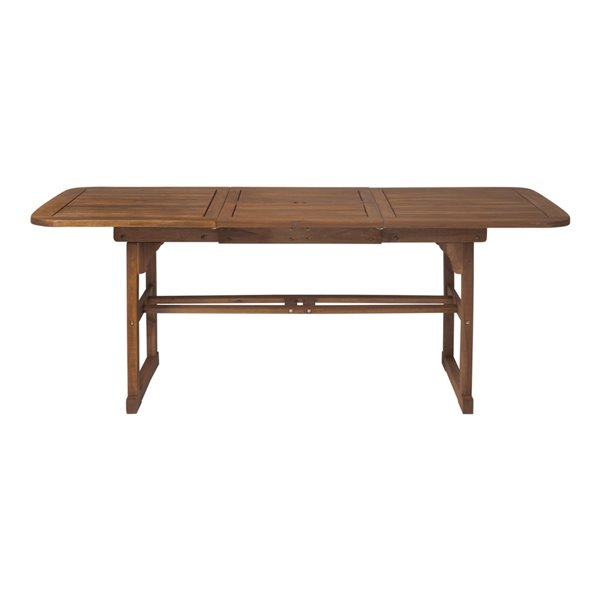 Walker Edison Acacia Wood Patio Butterfly Table - Dark Brown