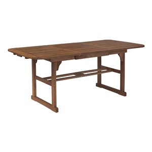 Walker Edison Acacia Wood Patio Butterfly Table - Dark Brown