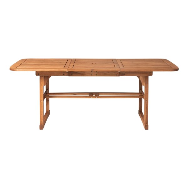 Walker Edison Acacia Wood Patio Butterfly Table - Brown