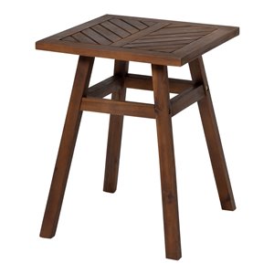 Walker Edison Patio Wood Side Table - Dark Brown