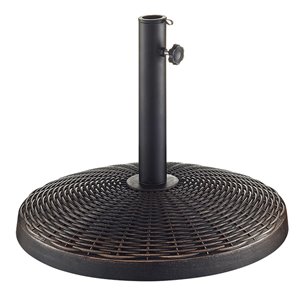 Walker Edison Wicker Style Round Umbrella Base - Antique Bronze