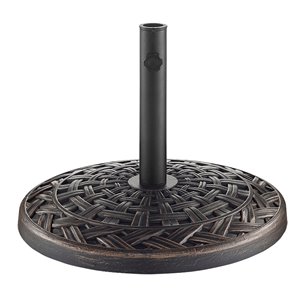 Walker Edison Cross Weave Round Umbrella Base - Antique Bronze